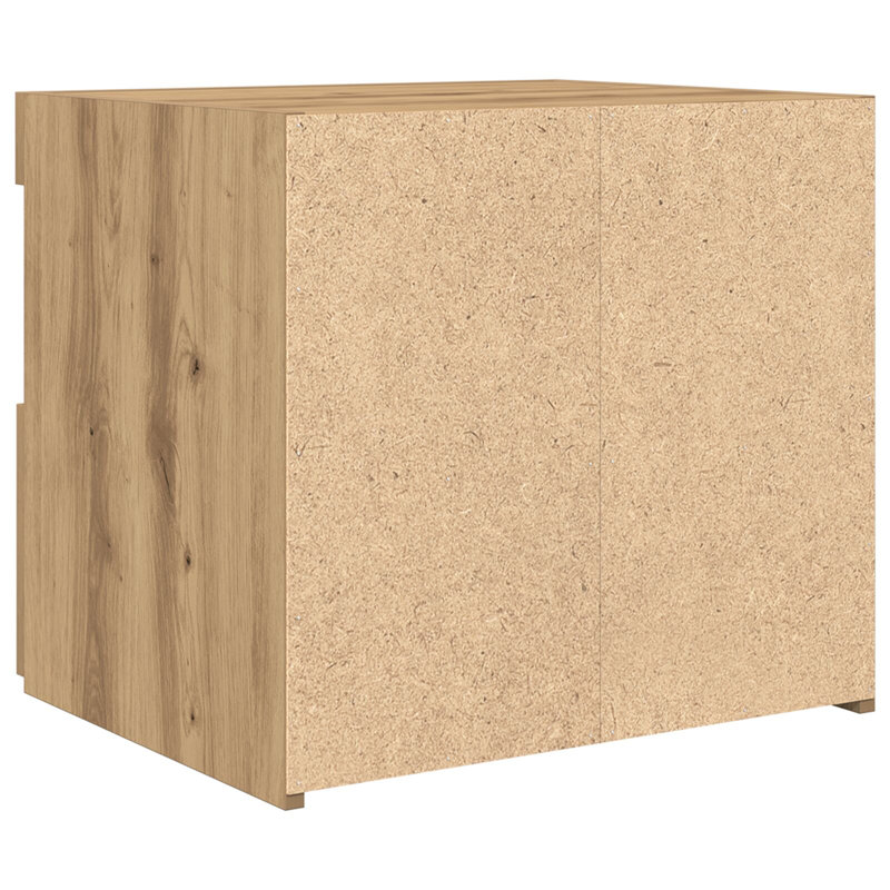 Bedside Cabinet With LED Lights 50X40x45 Cm, Artisan Oak