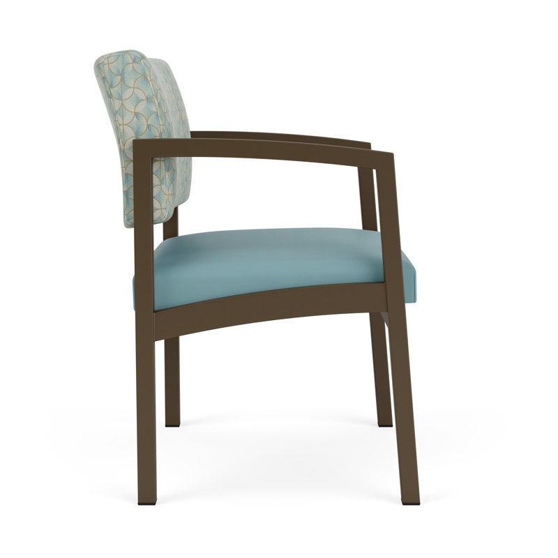 Chaise d'invité en acier Lenox, Bronze, Mousse de kaléidoscope - Sentry Channel