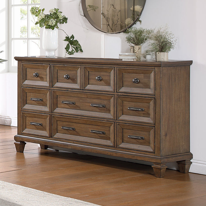 Commode 9 tiroirs Gurkamal, Brun