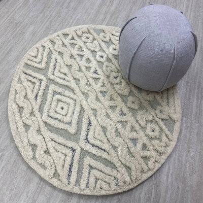 Hand Tufted Wool Geometric Indoor Rug
