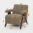 27.6" Wide Bouclé Upholstered Accent Chair With Solid Wood Legs, Mid-Century Modern Armchair-1764428720