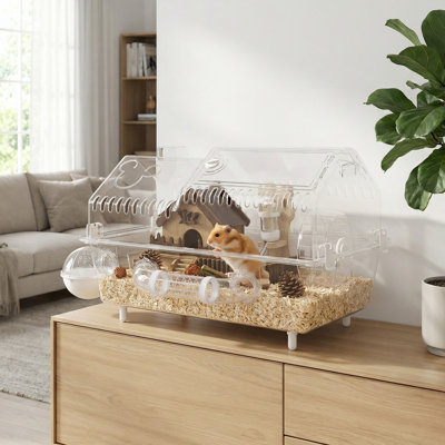 Hamster Cage Full Transparent Viewing for Dwarf Hamster
