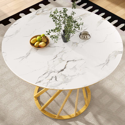 Round Metal Base Dining Table