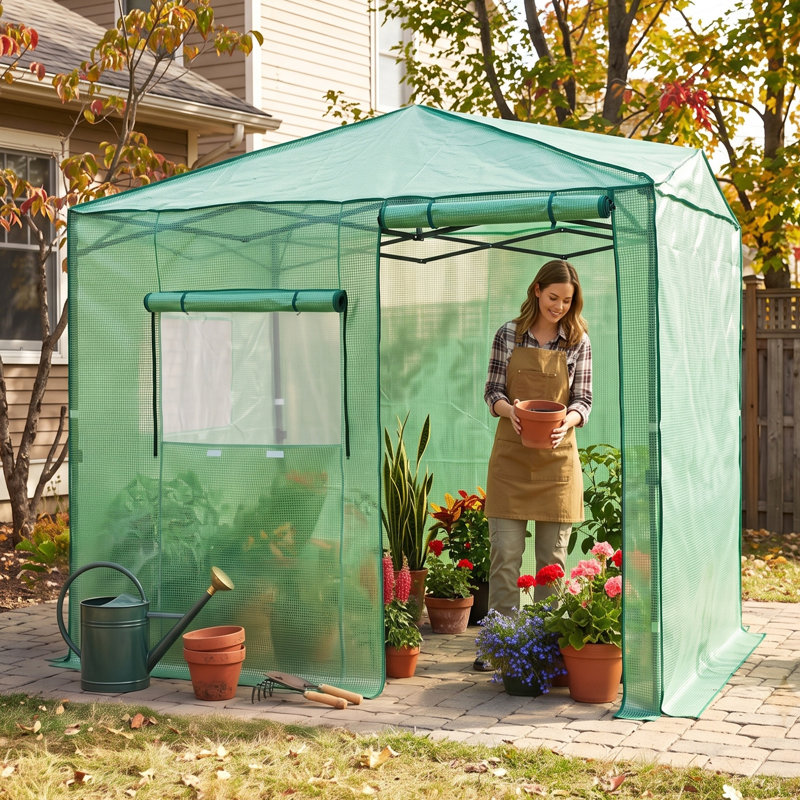 Pop Up Greenhouses 8' X 6' Portable Instant Walk-In Garden Greenhouse