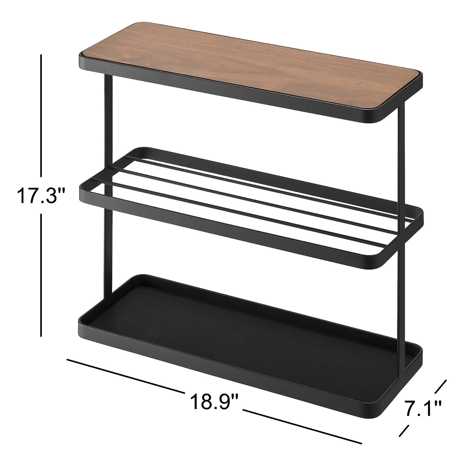 Tower Side Table, Dark Brown Top/Black Base