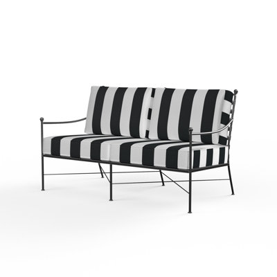 Lucier 51.77'' Wide Straight Iron Loveseat with Sunbrella® Cushions
