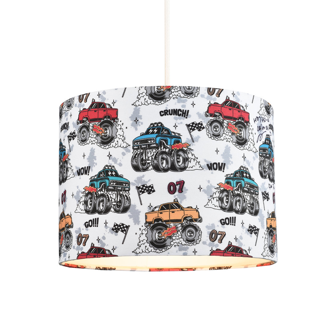 18cm H Cotton Blend Drum Lamp Shade ( Screw On ) in White