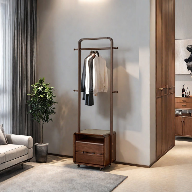 Élégante garde-robe à bord arrondi avec grand rangement