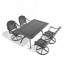 5-Piece All-Weather Cast Aluminum Dining Set, Include 4 Swivel Chairs And Rectangular Table-1140764295