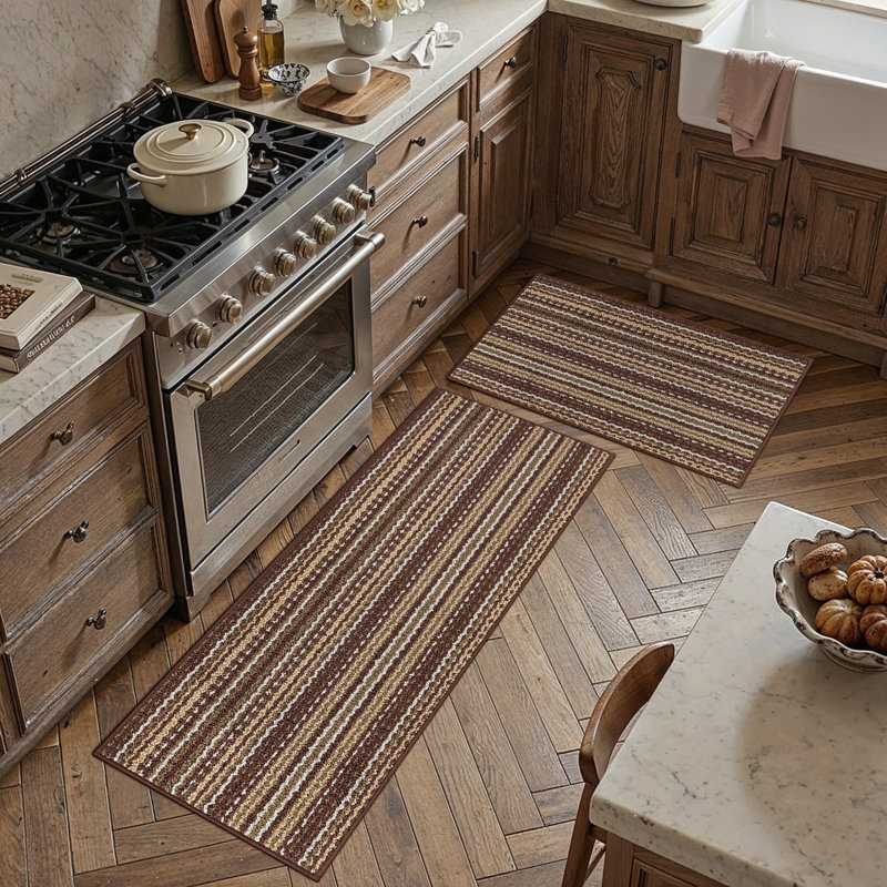 Machine Washable Non-Slip Kitchen Mat (Set Of 2), Multicolor
