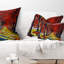 Coussin lombaire paysage d'automne avec feuilles