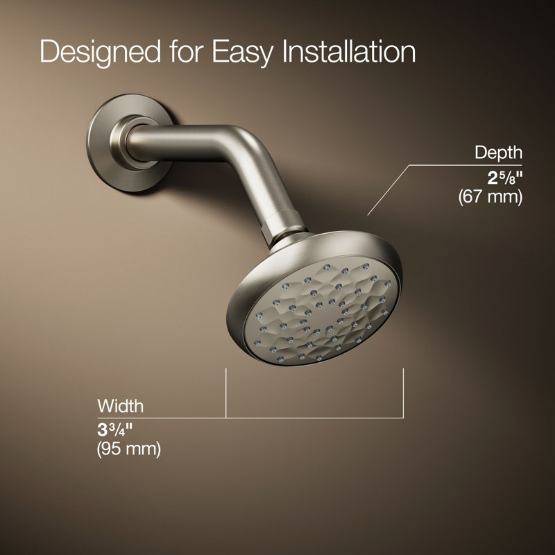 Awaken Single-Function Full Fixed Shower Head, Vibrant Brushed Nickel, 1.75 GPM