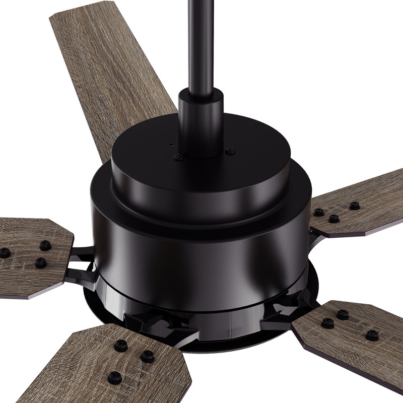 60'' Ceiling Fan with LED Lights, Black/Brown