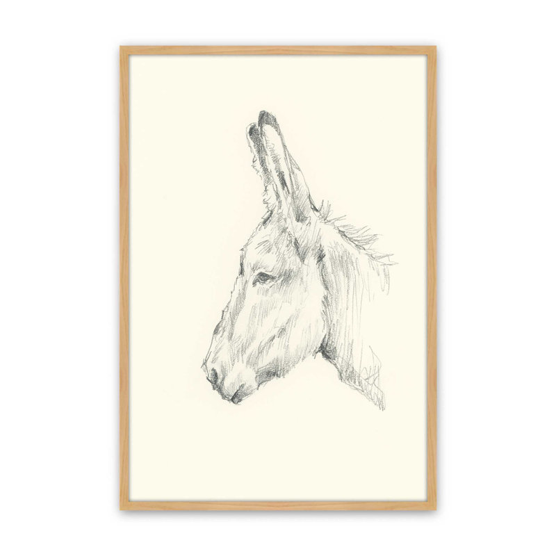 Donkey Study II by Ethan Harper Canvas Art Print, Tan, Open Corner Framed Print without Mat Paper, 48"H x 36" W