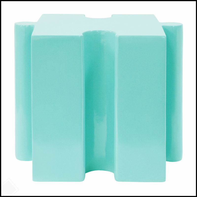 Table d'appoint casse-tête, table modulaire à bord concave MGO, H 17,75 po x l 15,5 po x P 15,5 po, Vert