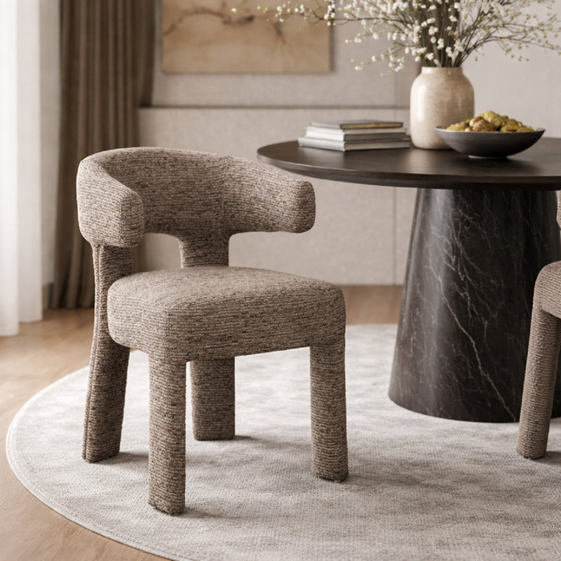 Nerio Upholstered Arm Chair, Brown