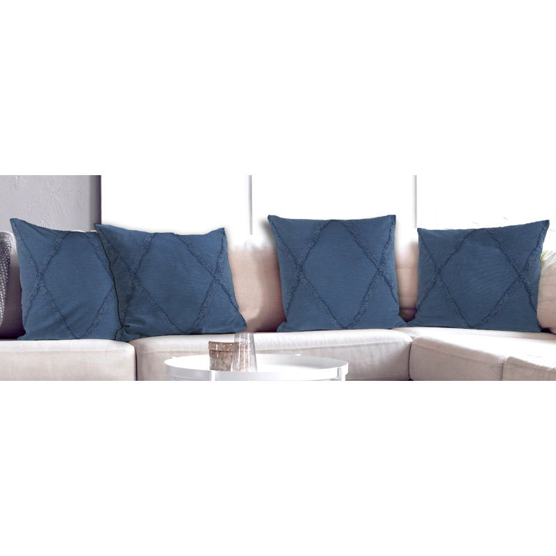 Wasson Cotton Throw Pillow, Faded Blue, 16" x 16", Polyester/Polyfill