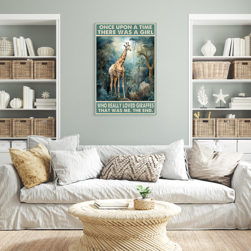 «Who Really Love Giraffe», impression graphique sur toile, 1 pièce, H 36 po x l 24 po x P 1,25 po