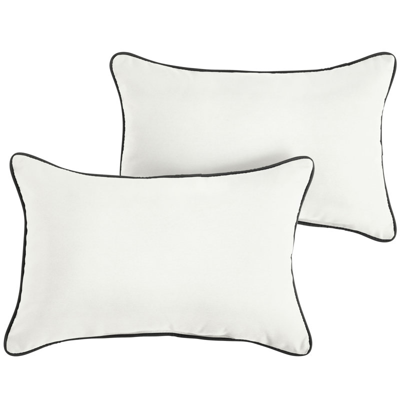 Coussin Sunbrella, H 12 po x l 18 po, Noir