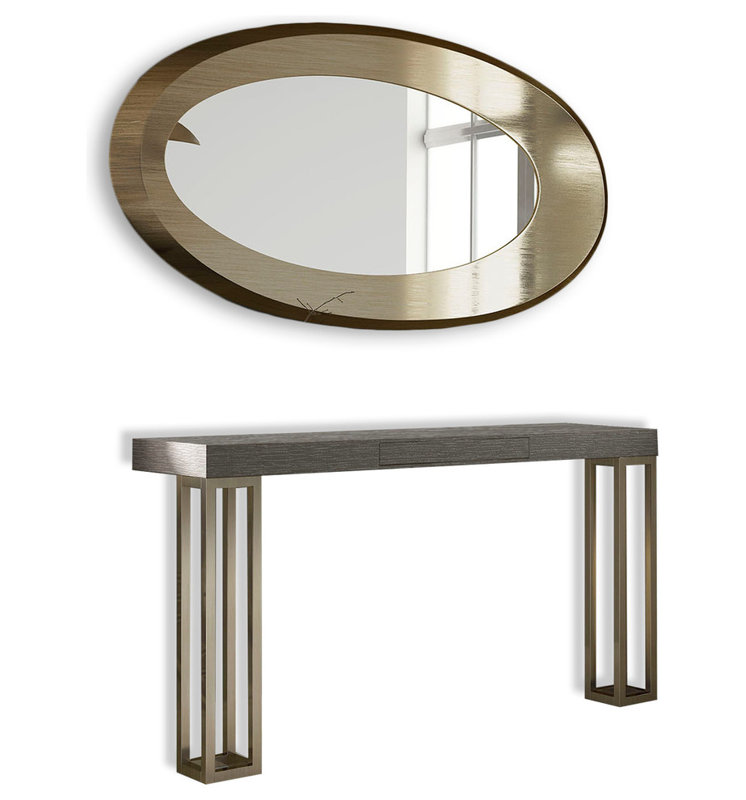 Ensemble de console et de Miroir Saphire, H 31,5 po x l 47 po x P 15,6 po