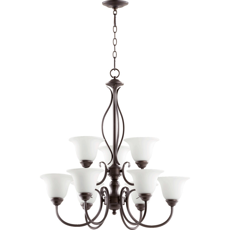 Lustre à niveaux ombrés 9 lumières Bernardston