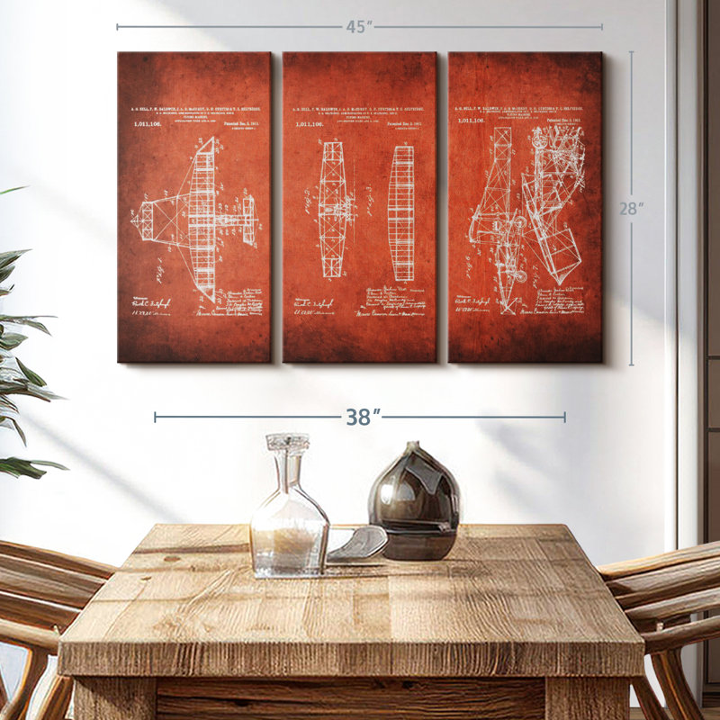 Impression sur toile rouge, H 45 po x l 28 po