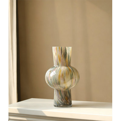 Gradient Swirl Hand Blown Glass Vase