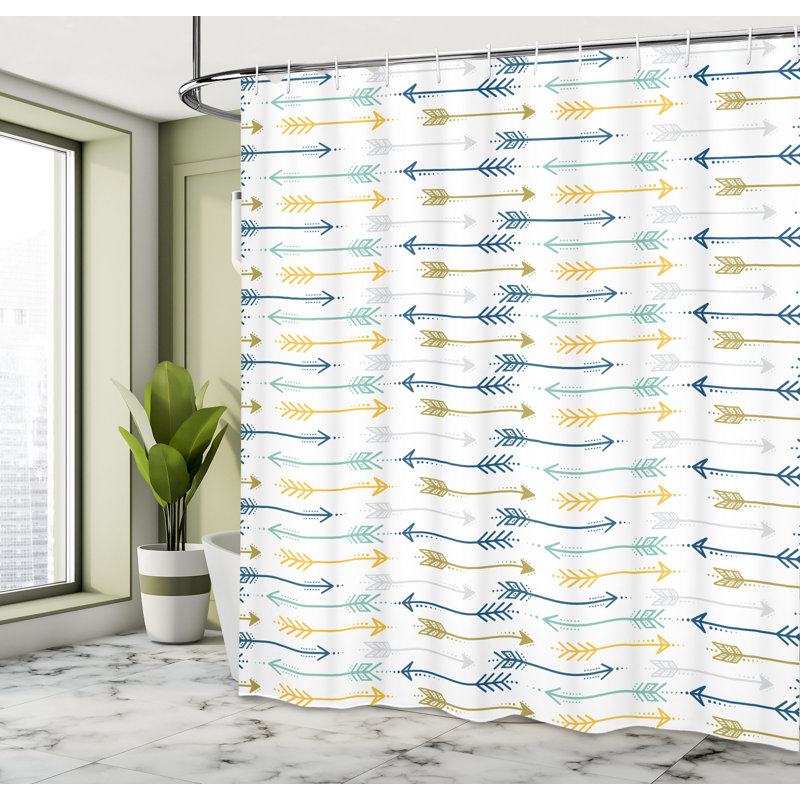Shower Curtain with Hooks Included, 75" H x 69" W, Night Blue Multicolor