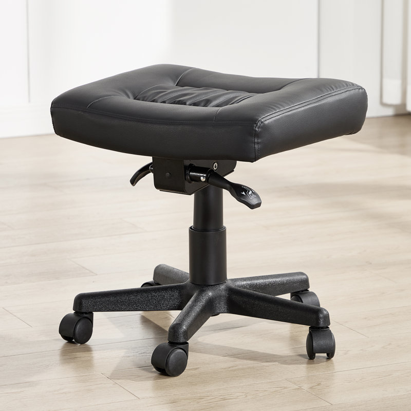 Tabouret repose-pieds pivotant à hauteur réglable et à roulettes, idéal pour le bureau et le salon.