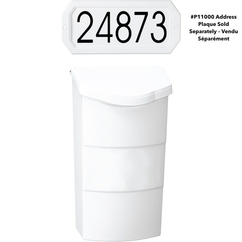 White Vertical Plastic Wall Mounted Mailbox