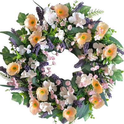 Couronne de fleurs lavande 24 po