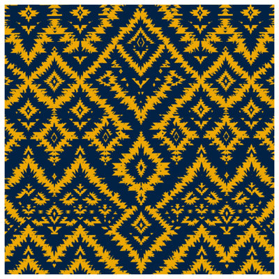 Tapisserie murale jaune à motif géométrique - Décoration murale géométrique