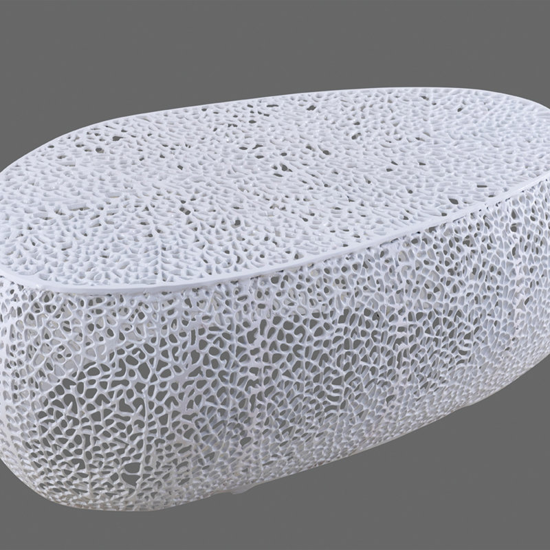 Élégante table basse ovale, Blanc