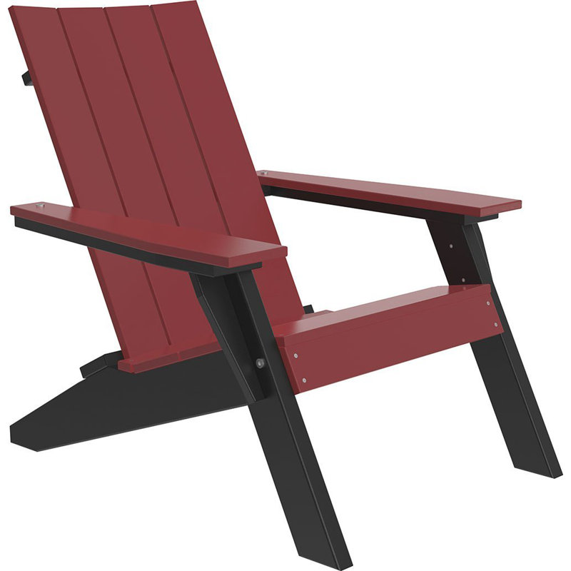 Chaise adirondack en plastique urban Dinis, Bois de cerisier / noir