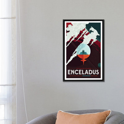 Encelade par la NASA - Estampe numérique sur toile tendue avec châssis