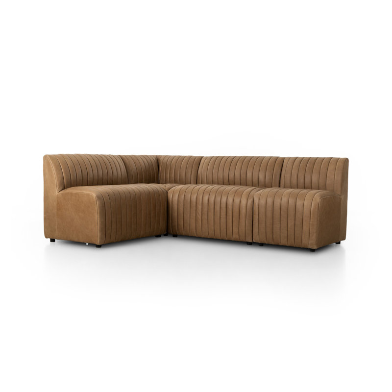 Augustine Dining Banquette L Shape -Palermo Drift, 31.5" H x 91.5" W x 66.5" D