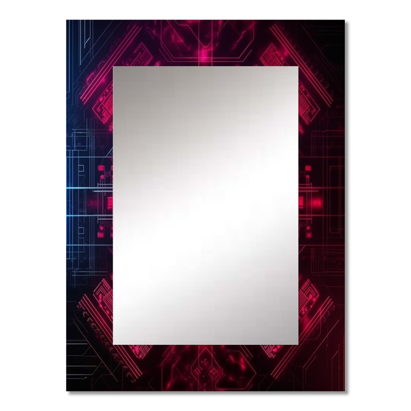 «Three Eye Chakra Mystical Circle» - Christianisme, miroir décoratif, miroir mural traditionnel, impression sur métal