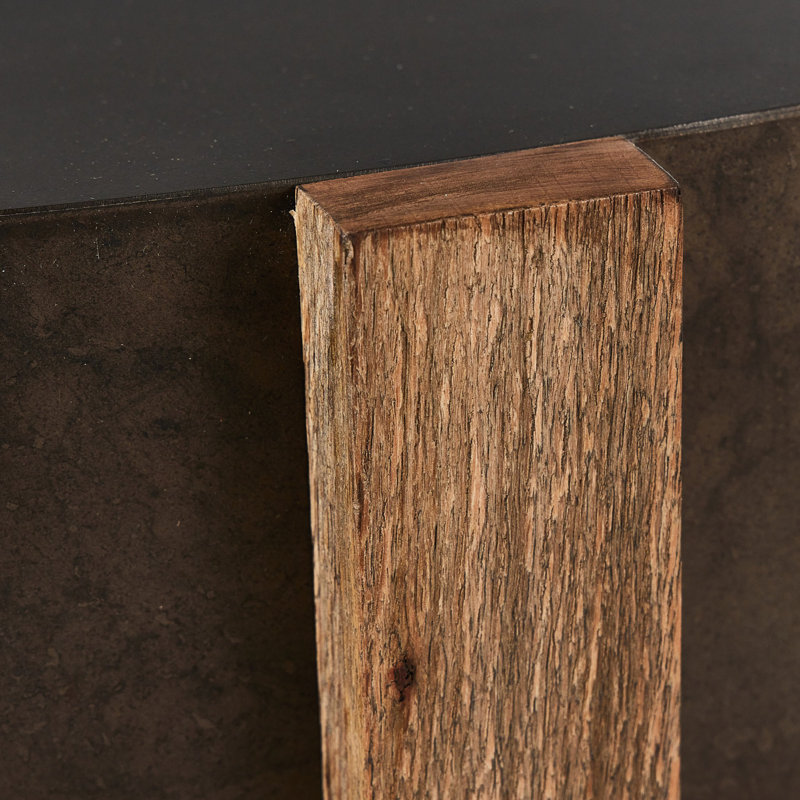 Table basse Glendo, Fer patiné, H 17,75 po x l 55 po x P 55 po