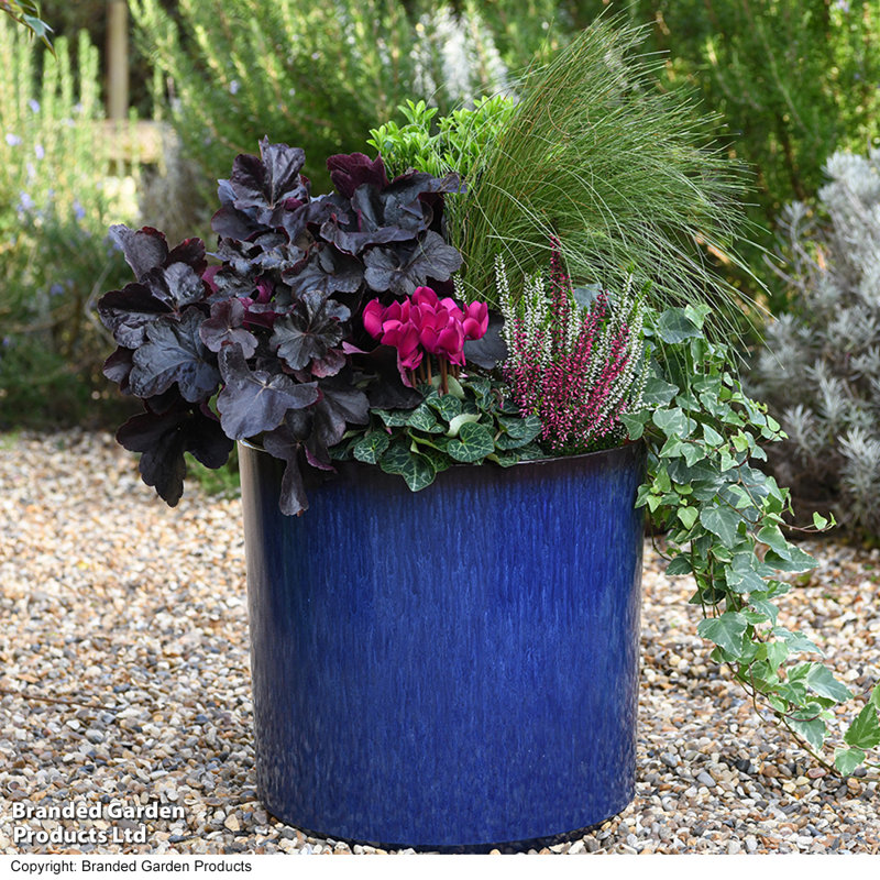 Pot Planter, Blue, 36cm H x 36cm W x 36cm D