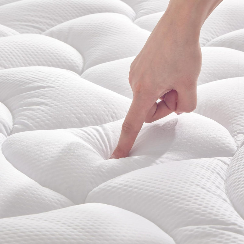 Mattress Pad Waterproof Quilted Fitted Mattress Topper Protector with Deep Pocket, Full / Double, White