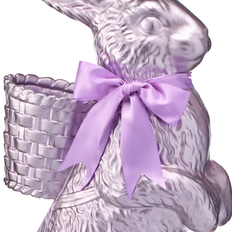 35" Resin Foiled Standing Chocolate Bunny