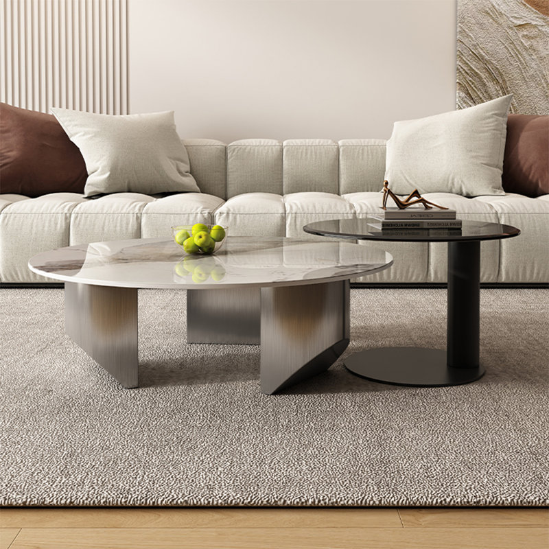 Table ronde italienne de luxe, H 14,6 po x L 39,4 po x l 39,4 po