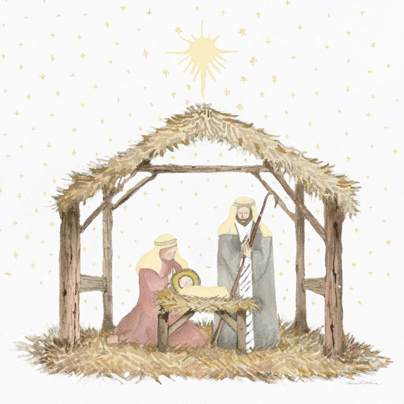 Noël à Bethléem III, H 12 po x l 12 po, No, Toile tendue