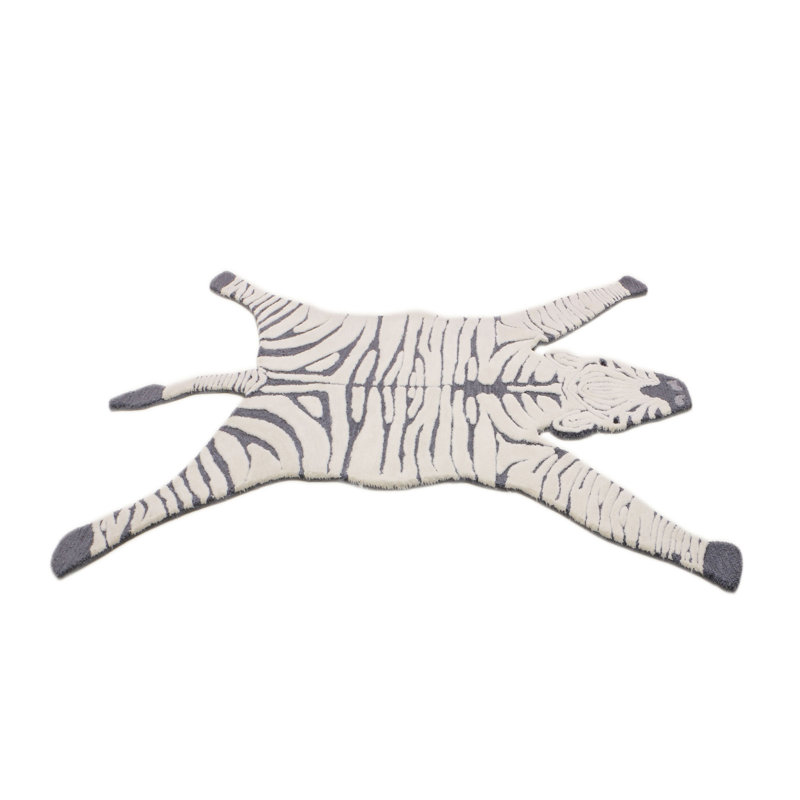 Handmade Tufted Zebra Kids Rug, Novelty 3' x 5'