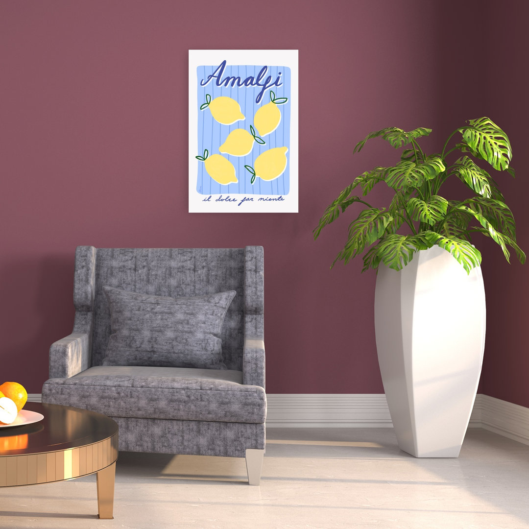 Amalfi Lemons Vibrant Contemporary Fruit Summer Wall Art Print