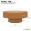 Table basse ronde naturelle avec plateau épais-1721820655