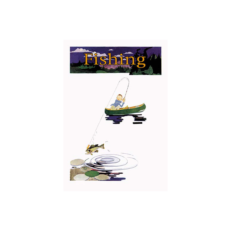 Fishing Vintage Advertisement, 66" H x 44" W x 1.5" D