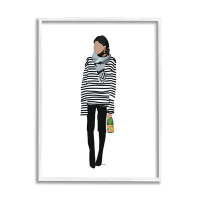 " Trendy Stripes Fashion Girl " by Amelia Noyes