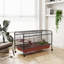 Refuge pour petits animaux de 48 po de hauteur - maisonnette pour lapins et furets avec mangeoire, roues, plateforme, rampe rouge / noir cachette rouge + noir