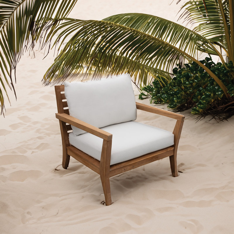 TB Lounge Tommy Bahama 1 - Piece Outdoor Seat/Back Cushion, 23"W x 24"L, Bamboo Bay Bone